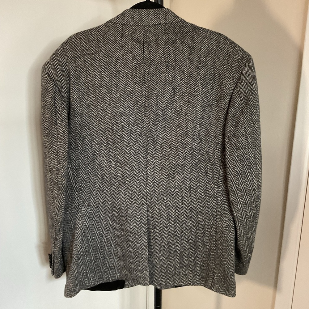Vintage GGG Clothes 100% Wool Herringbone Sport Coat Blazer Gray 42S Moldova - Picture 4 of 6